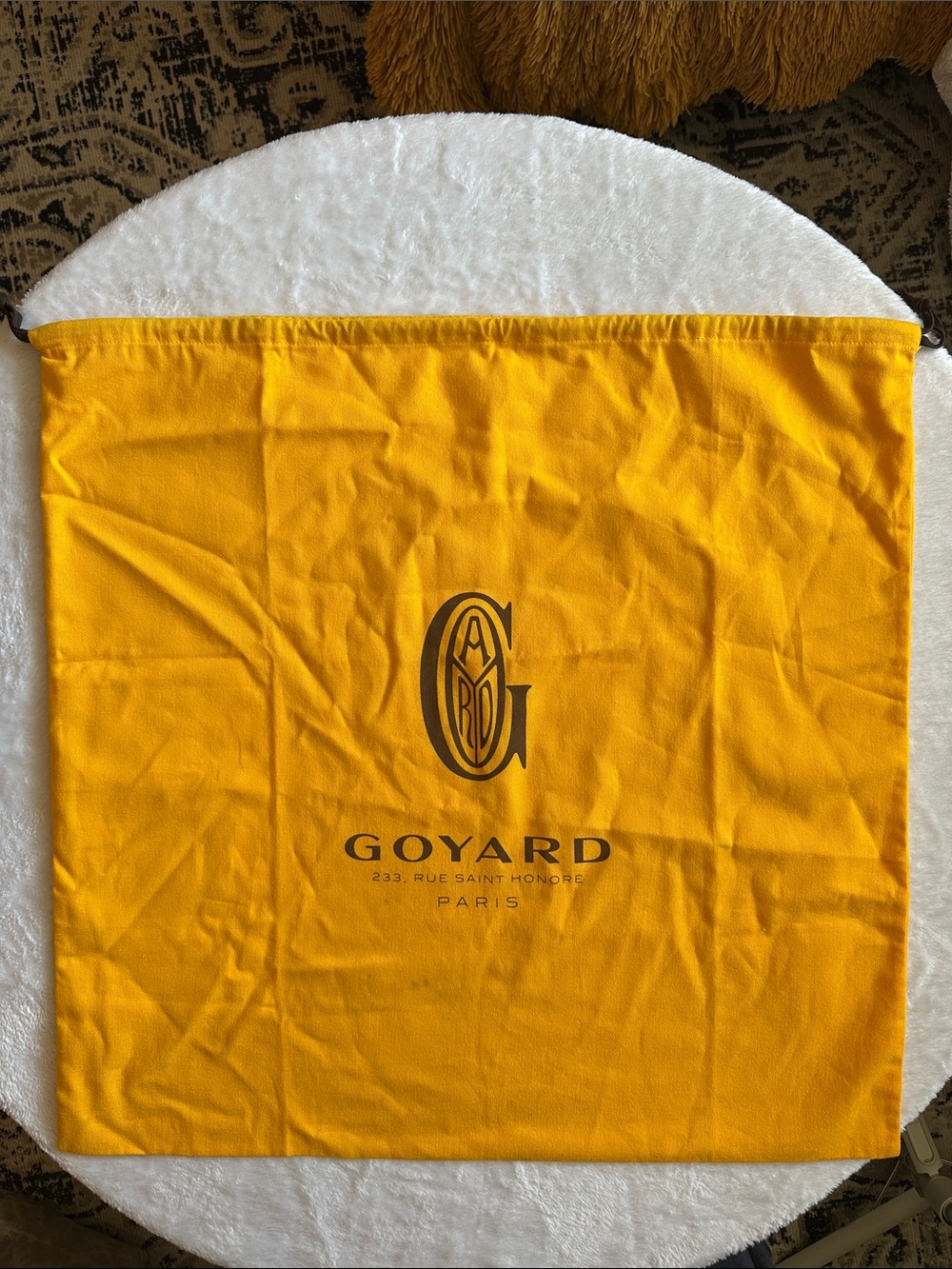 Goyard Bright Yellow Logo Dust Bag